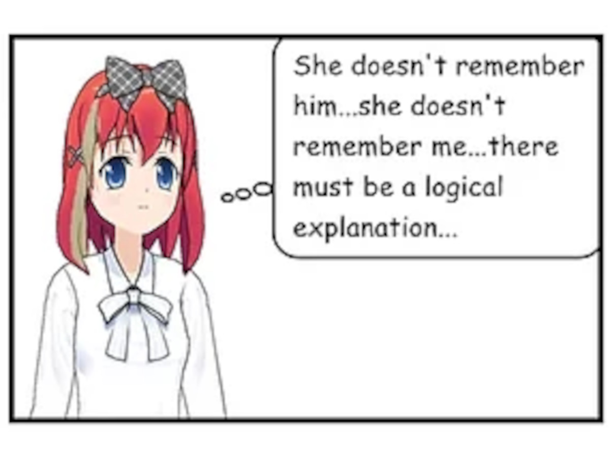 She doesn't remember him or me
