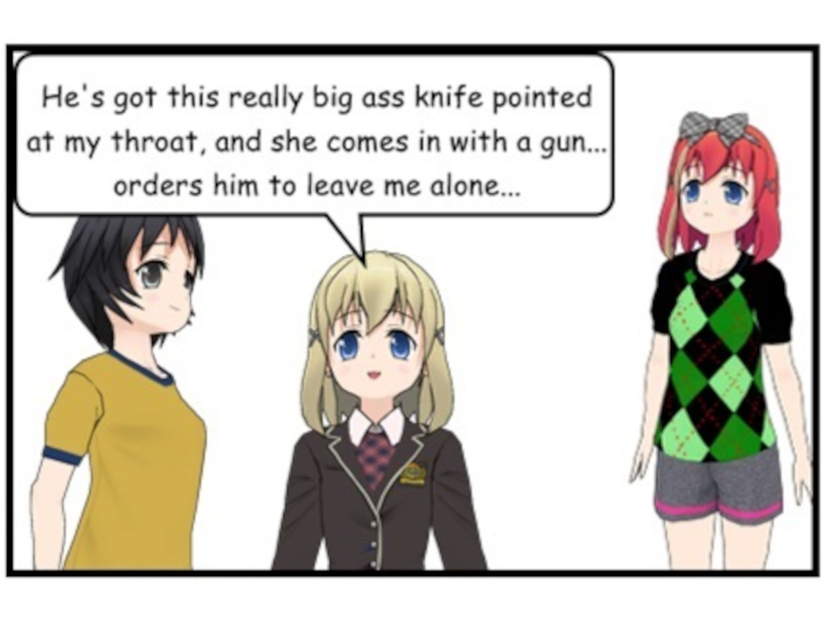 He's got a knife...