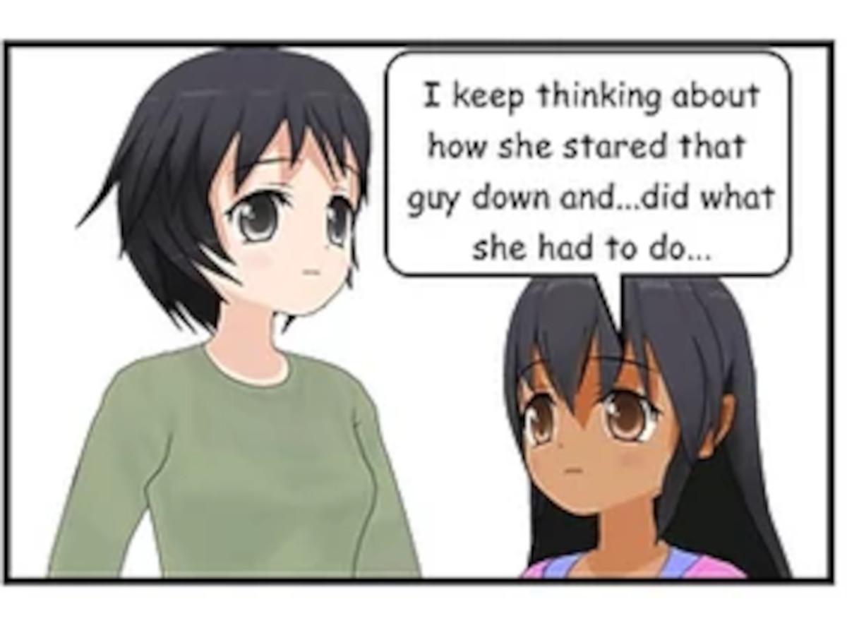 I keep thinking about how she stared that guy down and...did what she had to do...